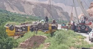 واژگونی اتوبوس در سمنگان